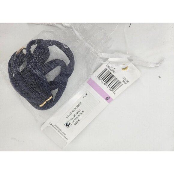 New Anne Cole Navy Blue Twist Front Strapless Swimsuit Size 6 One Piece Shirred - Picture 3 of 5